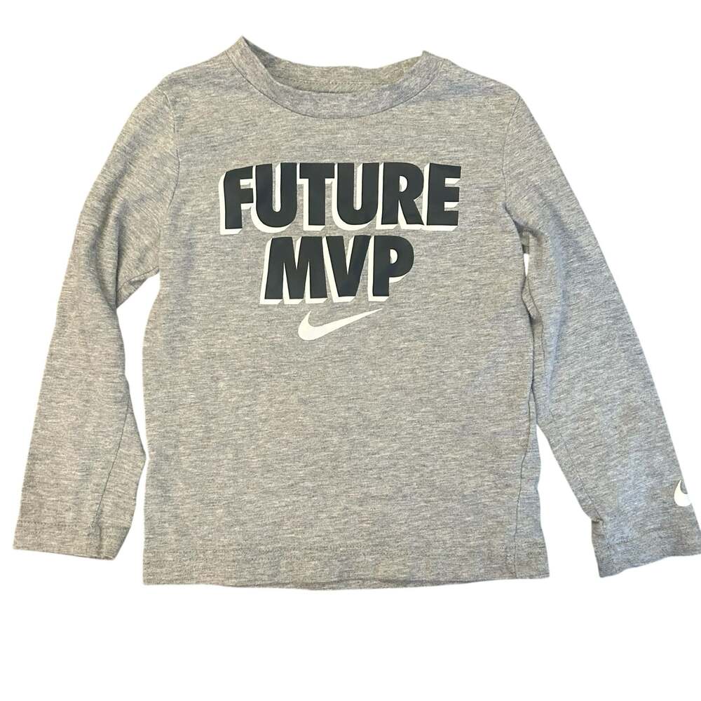 Nike Toddler Boys Gray Future MVP Long Sleeve Graphic T-Shirt 3T